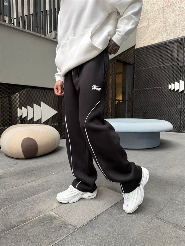 P&B Detaylı Baggy Premium Eşofman - Siyah