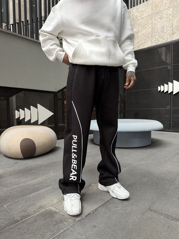 P&B Detaylı Baggy Premium Eşofman - Siyah