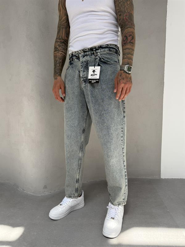 Pileli Balon Pantolon - İndigo