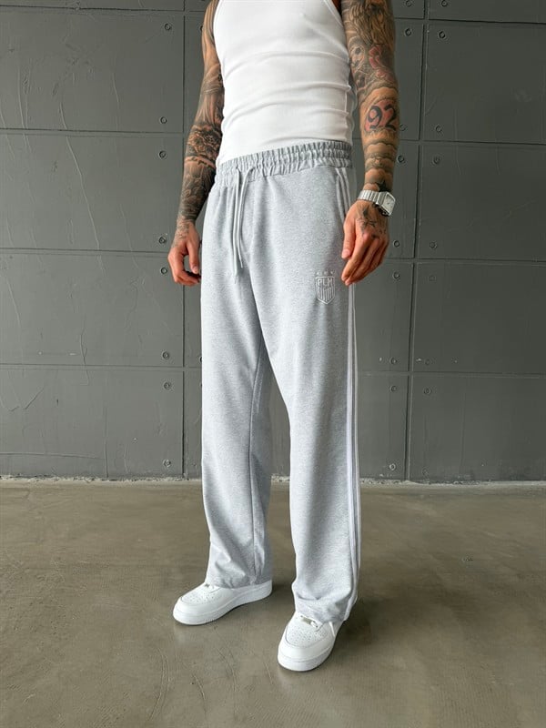 PLM Nakışlı Basic Baggy Eşofman - Gri