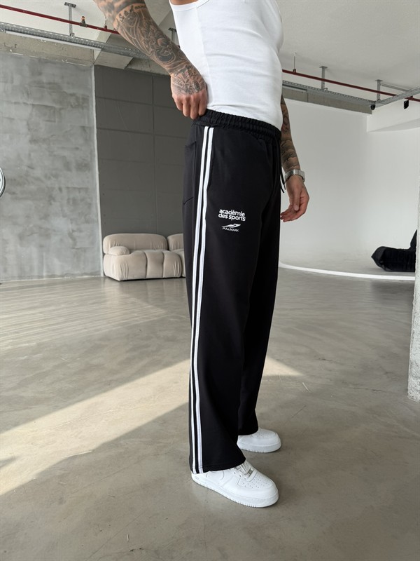 PLM Nakışlı Basic Baggy Eşofman - Siyah