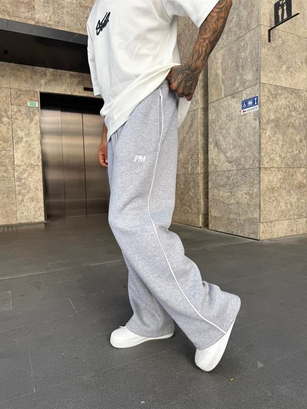 PM Nakışlı Baggy Eşofman - Gri