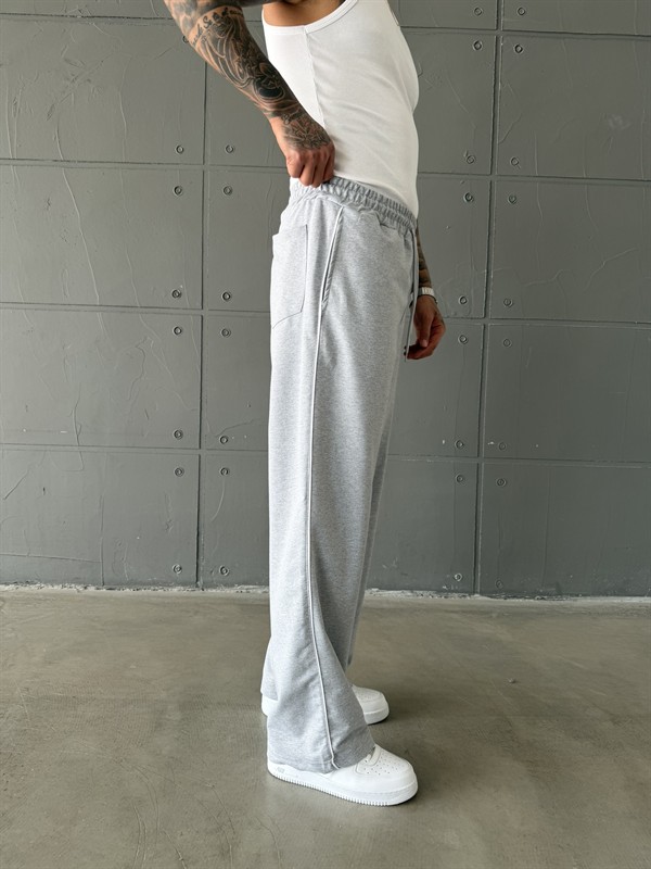 PM Nakışlı Baggy Eşofman - Gri