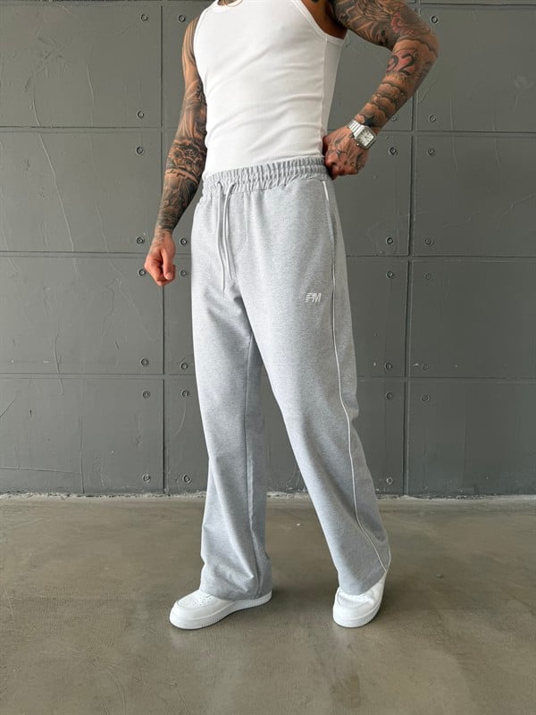 PM Nakışlı Baggy Eşofman - Gri