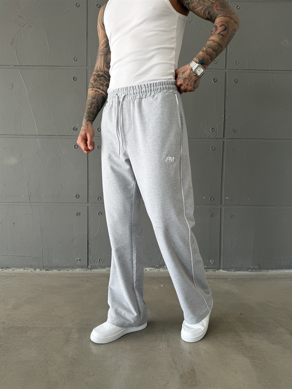 PM Nakışlı Baggy Eşofman - Gri