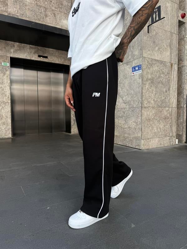 PM Nakışlı Baggy Eşofman - Siyah