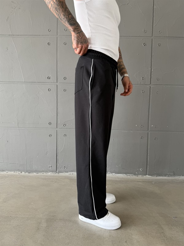 PM Nakışlı Baggy Eşofman - Siyah