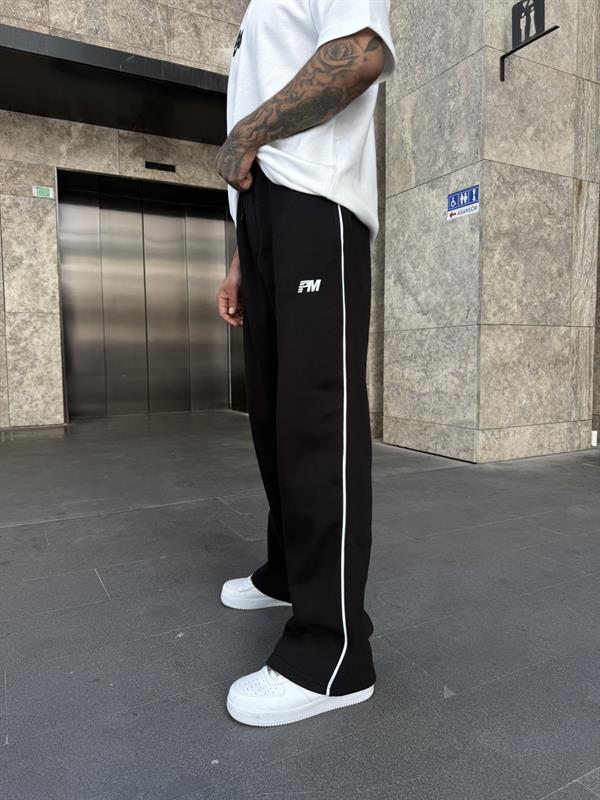 PM Nakışlı Baggy Eşofman - Siyah