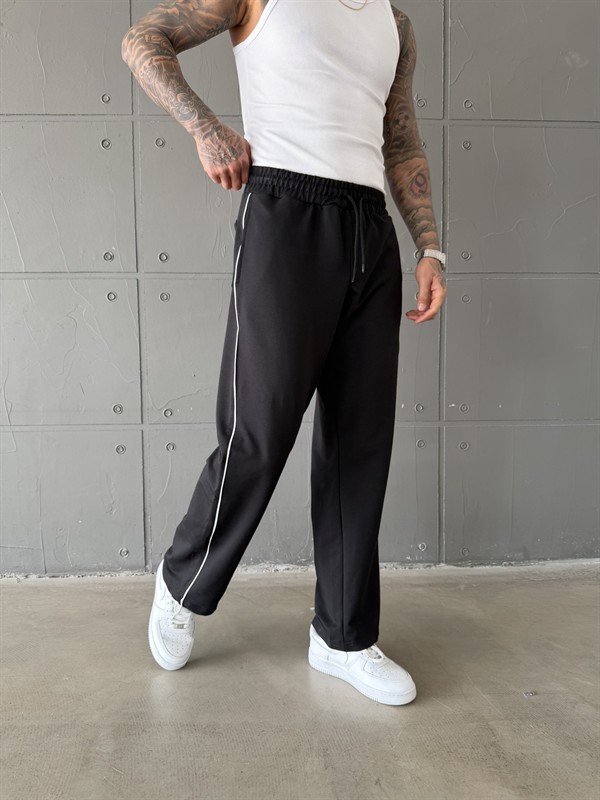 PM Nakışlı Baggy Eşofman - Siyah