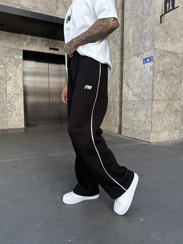 PM Nakışlı Baggy Eşofman - Siyah