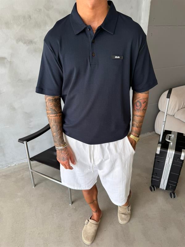 Polo Yaka MM Basic T-Shirt - Lacivert
