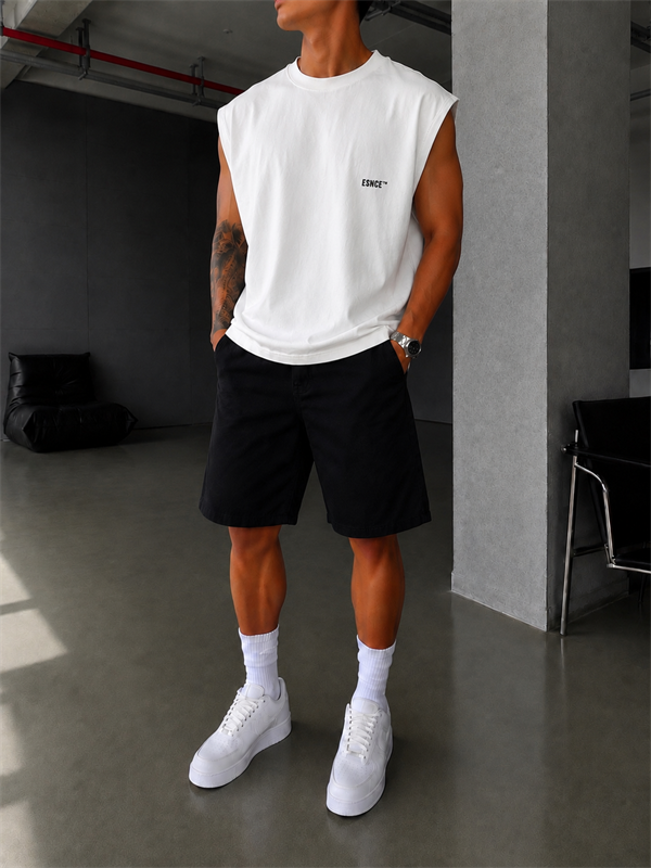 Premium 00 Esnce TM Sıfır Kol T-Shirt - Beyaz