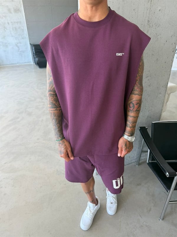 Premium 00 Esnce TM Sıfır Kol T-Shirt - Bordo