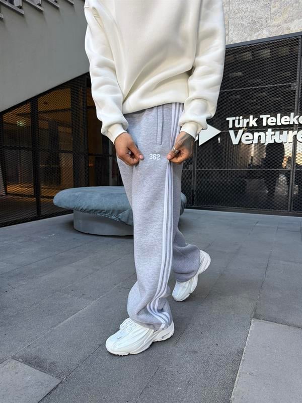 Premium 362 Şeritli Baggy Eşofman - Gri