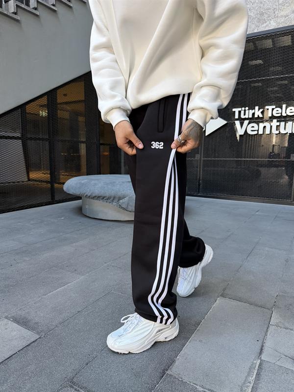 Premium 362 Şeritli Baggy Eşofman - Siyah