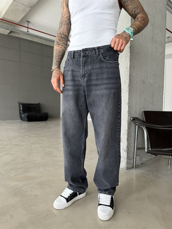 Premium Acid Basic Baggy Pantolon - Antrasit