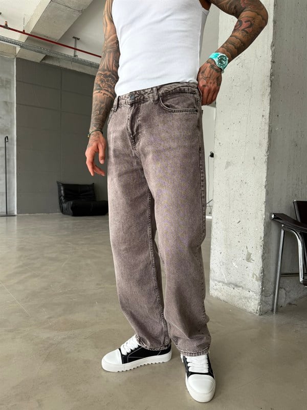 Premium Acid Basic Baggy Pantolon - Kahve