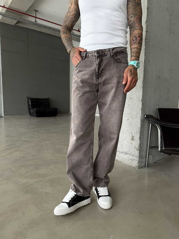 Premium Acid Basic Baggy Pantolon - Kahve