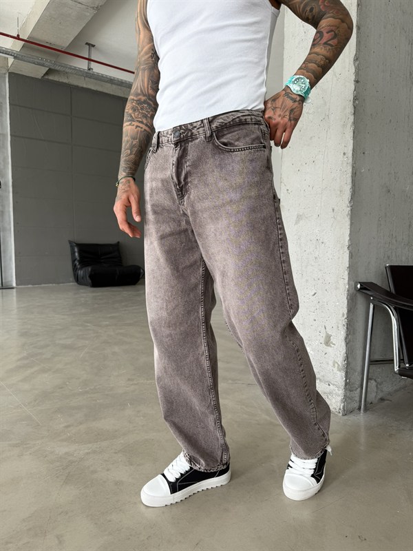 Premium Acid Basic Baggy Pantolon - Kahve