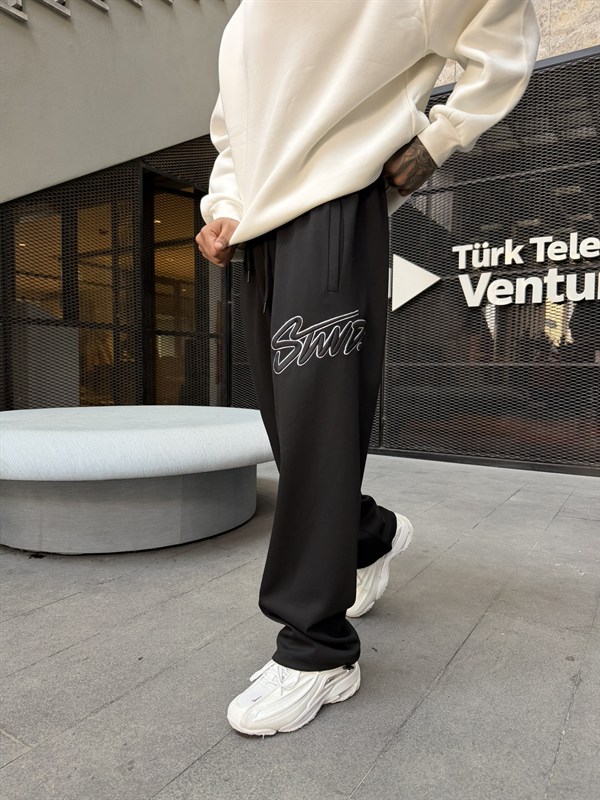 Premium Acid SW Basic Baggy Eşofman - Siiyah
