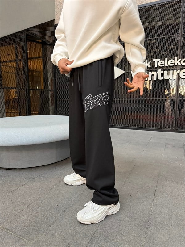 Premium Acid SW Basic Baggy Eşofman - Siiyah