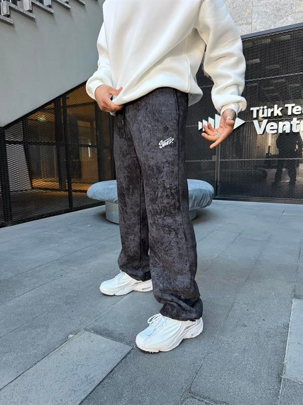 Premium Acid SW Yıkamalı Baggy Eşofman - Siyah