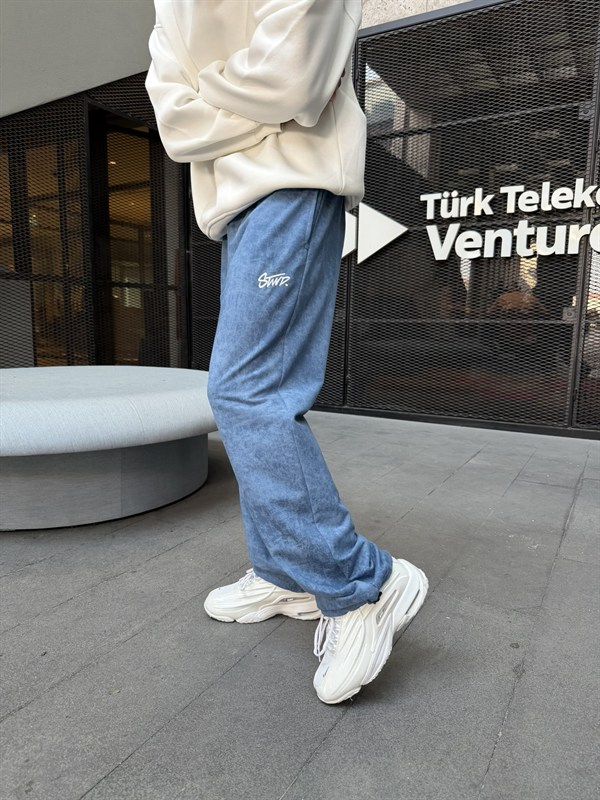 Premium Acid SW Yıkamalı Baggy Eşofman -Mavi