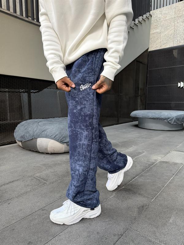 Premium Acid SW Yıkamalı Baggy Eşofman - İndigo