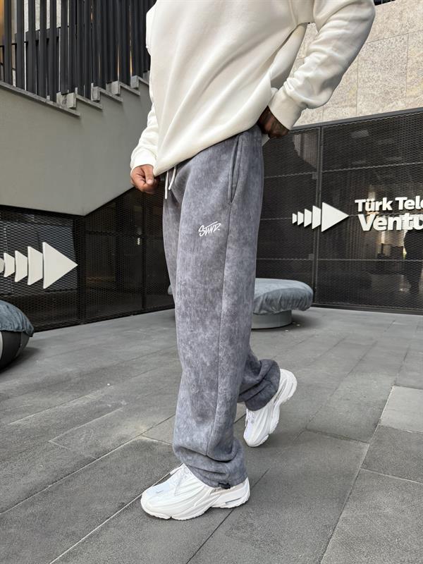 Premium Acid SW Yıkamalı Baggy Eşofman - Füme