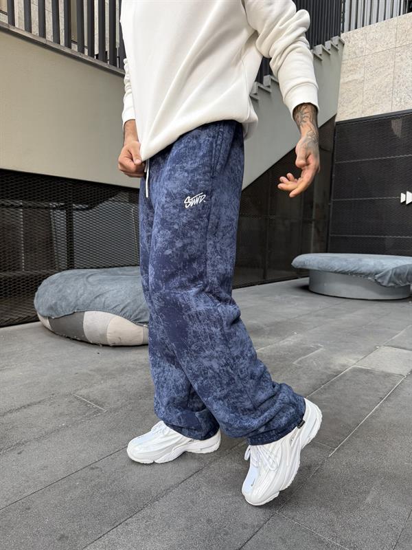 Premium Acid SW Yıkamalı Baggy Eşofman - İndigo