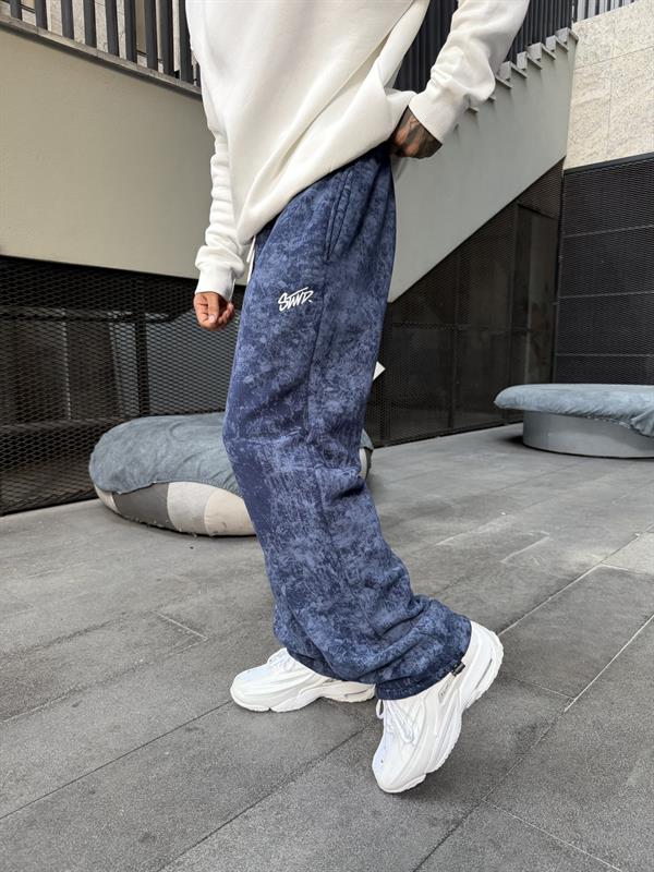 Premium Acid SW Yıkamalı Baggy Eşofman - İndigo