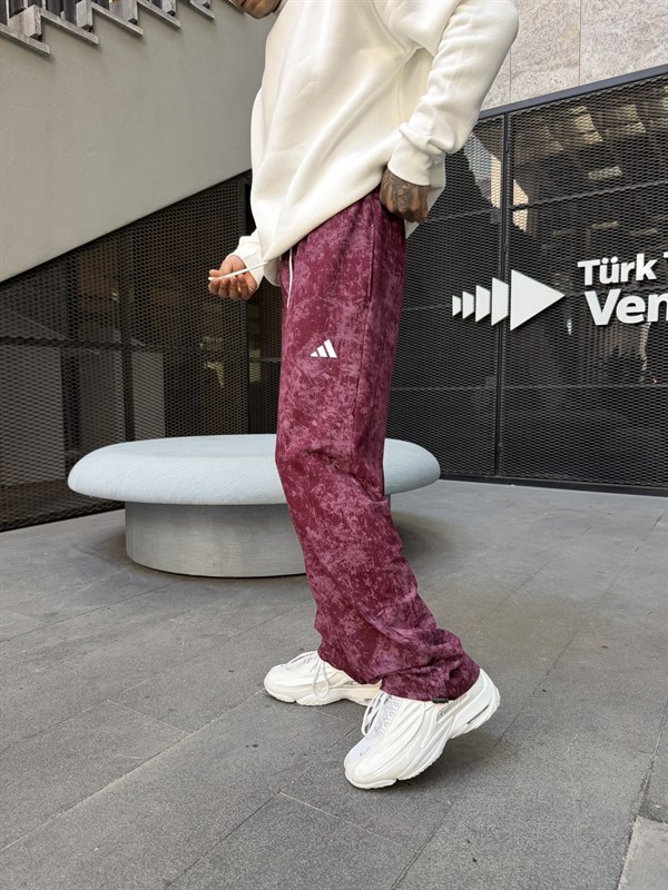 Premium Acid Yıkama Enjeksiyon Baskı Eşofman - Bordo