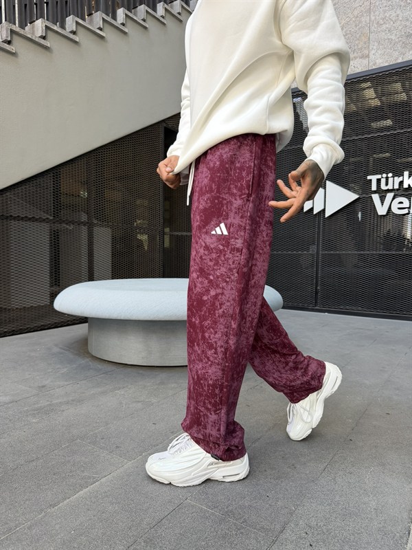 Premium Acid Yıkama Enjeksiyon Baskı Eşofman - Bordo