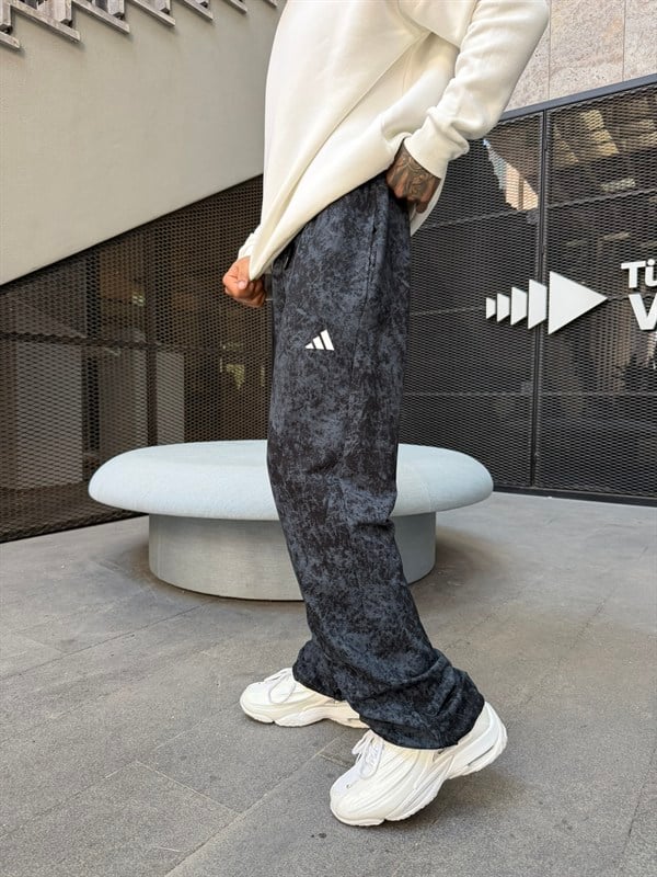 Premium Acid Yıkama Enjeksiyon Baskı Eşofman - Siyah