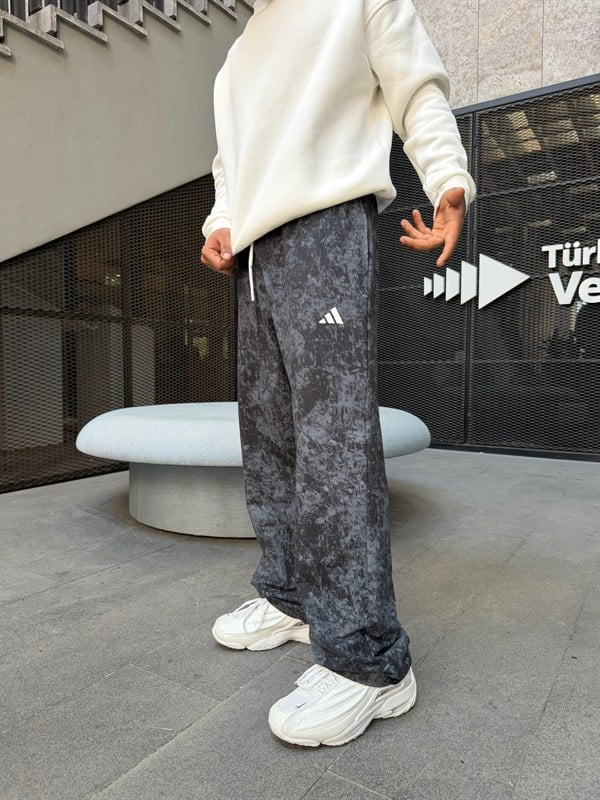 Premium Acid Yıkama Enjeksiyon Baskı Eşofman - Füme