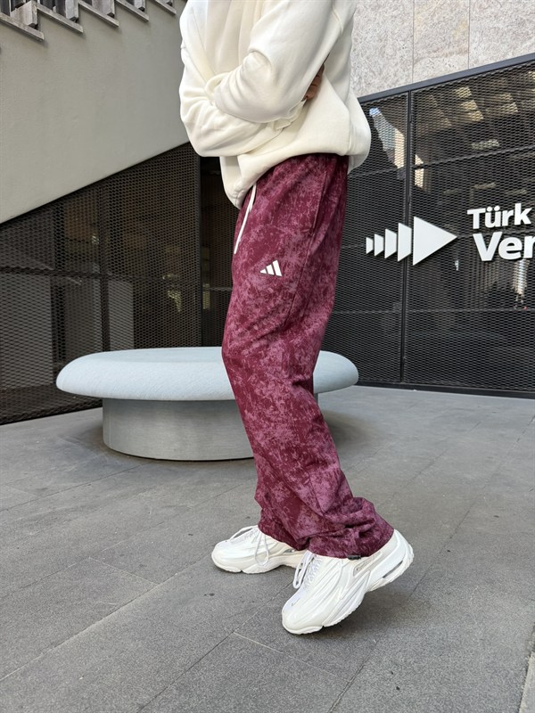 Premium Acid Yıkama Enjeksiyon Baskı Eşofman - Bordo