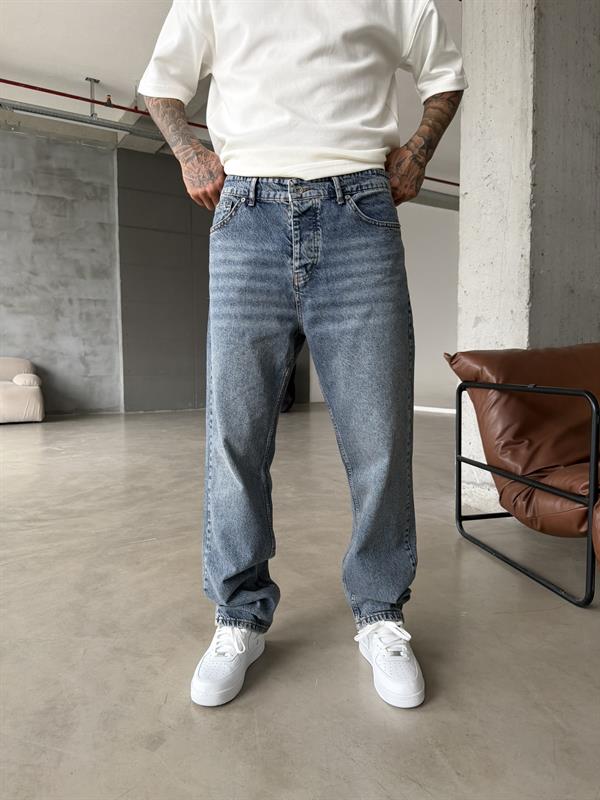 Premium Baggy Fit Pantolon - İndigo