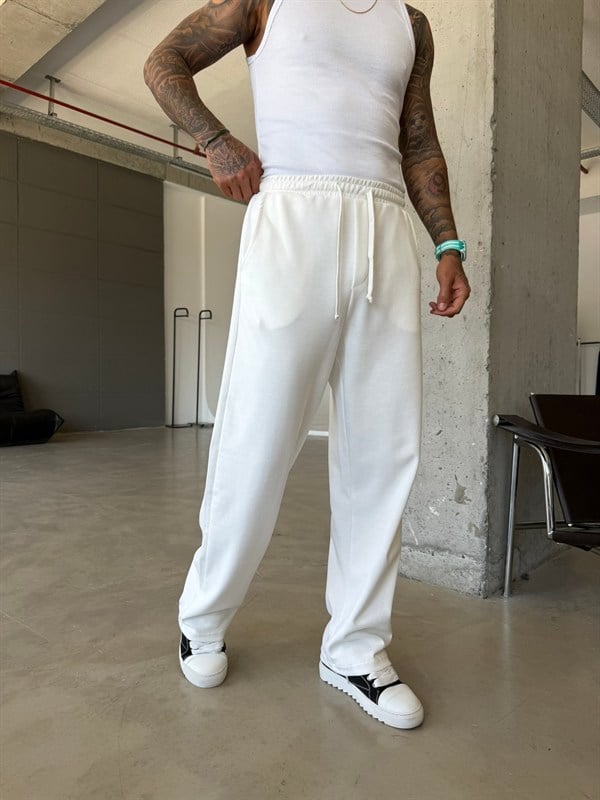Premium Basic Baggy Eşofman - Beyaz