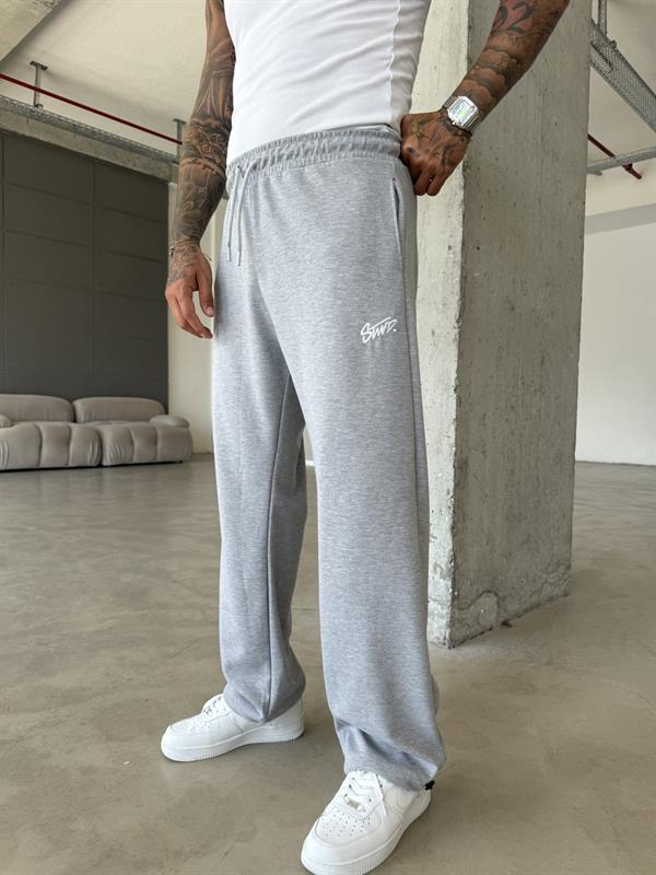 Premium Basic Nakışlı Baggy Eşofman - Gri