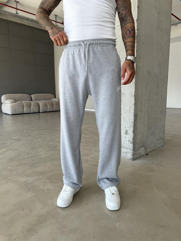 Premium Basic Nakışlı Baggy Eşofman - Gri