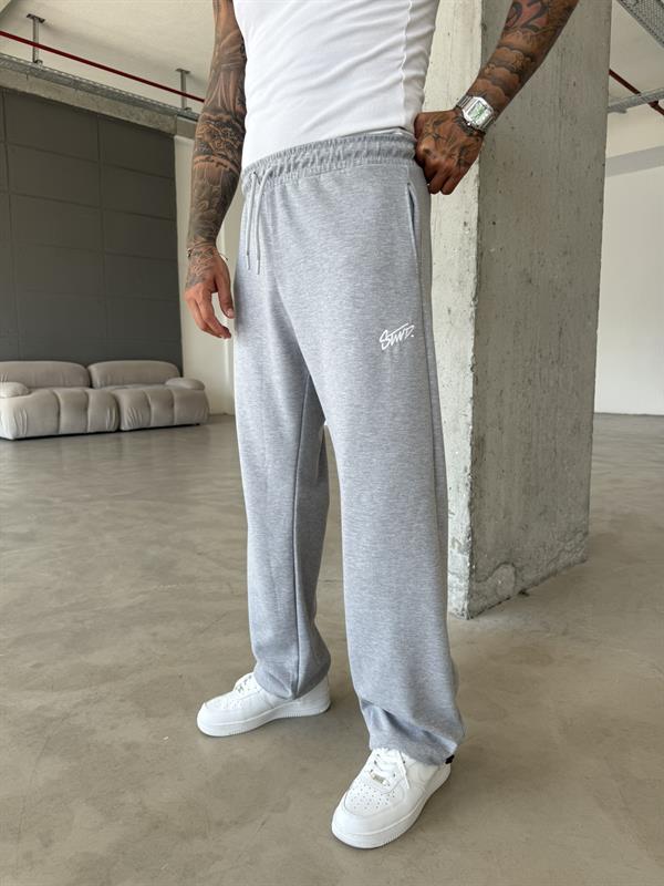 Premium Basic Nakışlı Baggy Eşofman - Gri