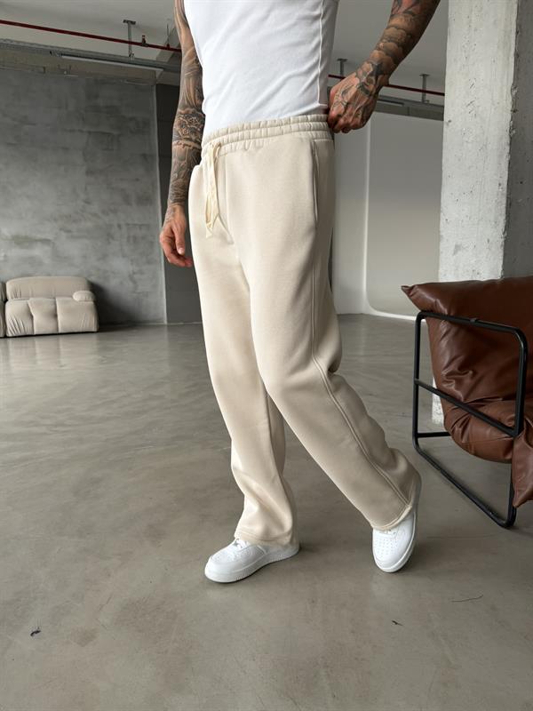 Premium İp Detaylı Basic Eşofman - Bej