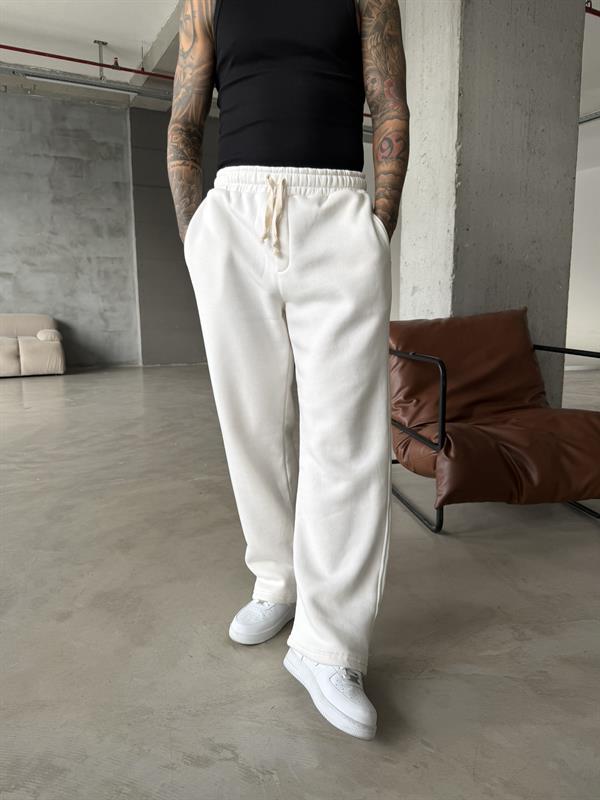 Premium İp Detaylı Basic Eşofman - Beyaz