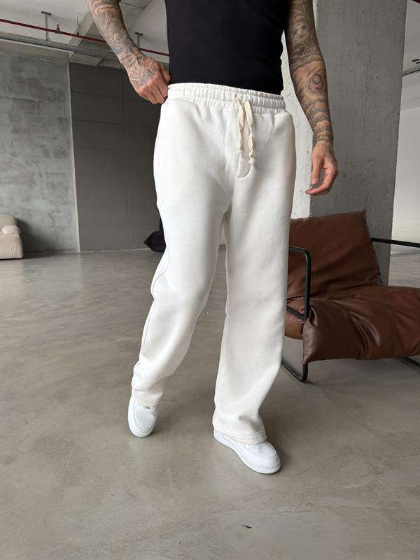 Premium İp Detaylı Basic Eşofman - Beyaz