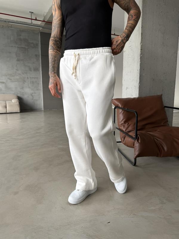 Premium İp Detaylı Basic Eşofman - Beyaz