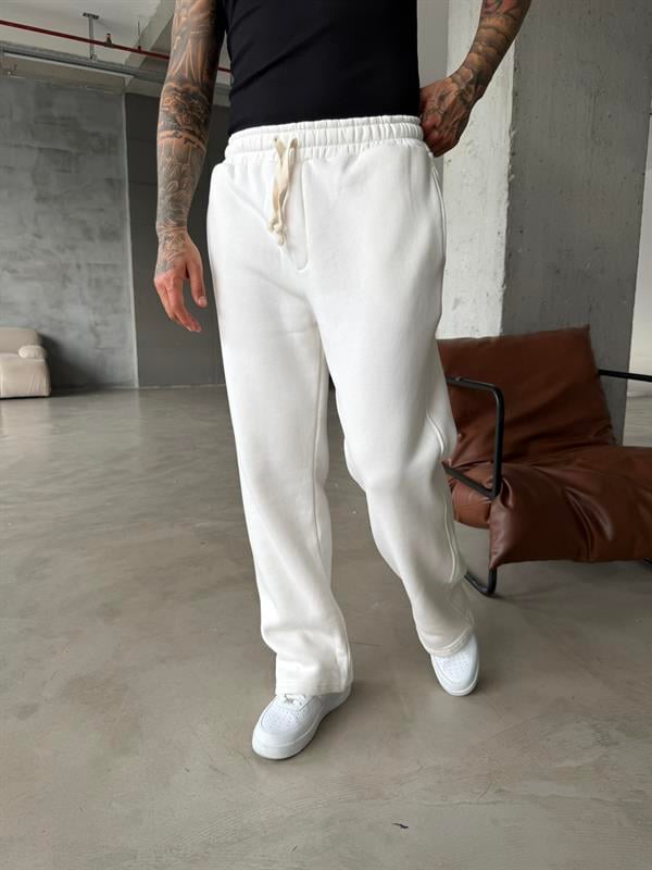 Premium İp Detaylı Basic Eşofman - Beyaz