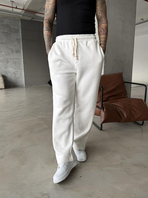 Premium İp Detaylı Basic Eşofman - Beyaz