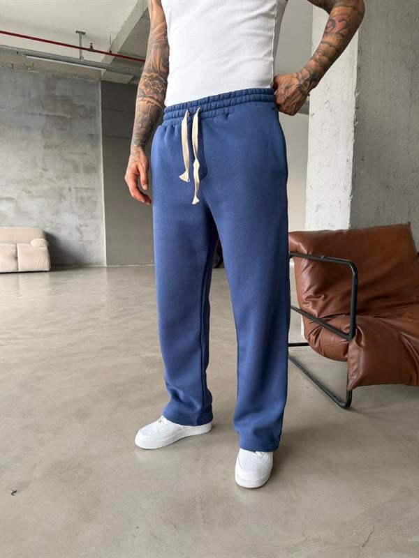 Premium İp Detaylı Basic Eşofman - İndigo