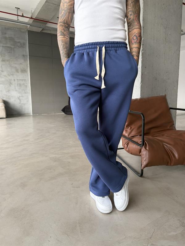 Premium İp Detaylı Basic Eşofman - İndigo