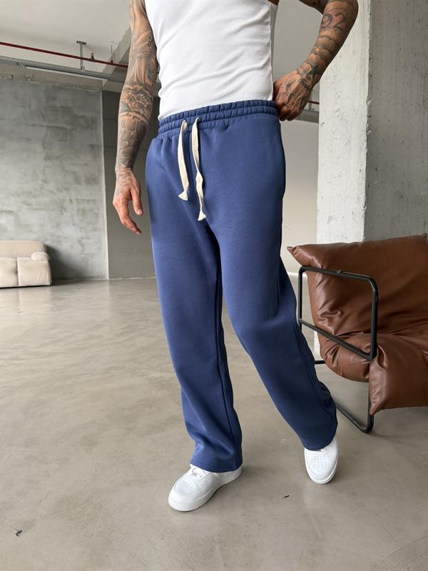 Premium İp Detaylı Basic Eşofman - İndigo